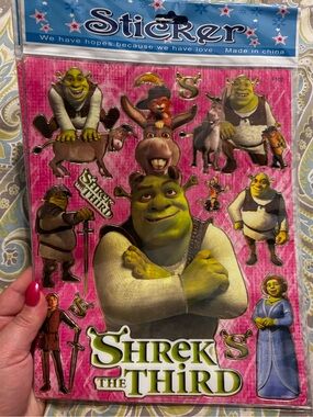 Shrek The Third Sticker Sheets- Green & Pink Characters